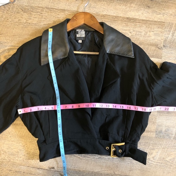 State of Claude Montana Leather Collar Crop Jacket - Picture 7 of 8